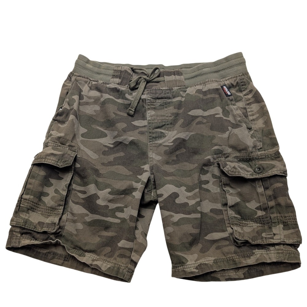 Highland Originals Cargo Shorts Mens Medium Camo Elastic Waist Drawstring